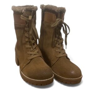 VINTAGE FOUNDRY CO‎ Scarlett Size 6 Color Cognac Combat Style Boots NEW